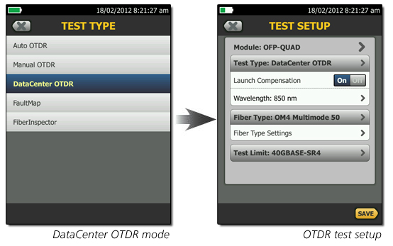 FLUKE Optifiber OTDR setup